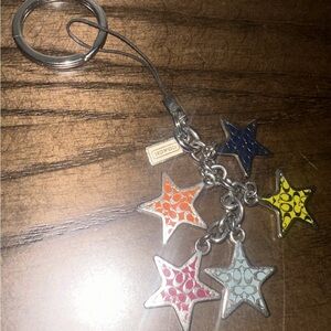 Coach multicolor “Signature C” star cluster keychain / bag charm